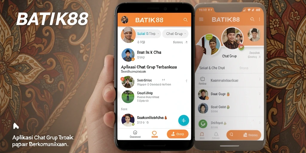 Tampilan intuitif aplikasi BATIK88 dengan fungsi Chat Grup yang lengkap.