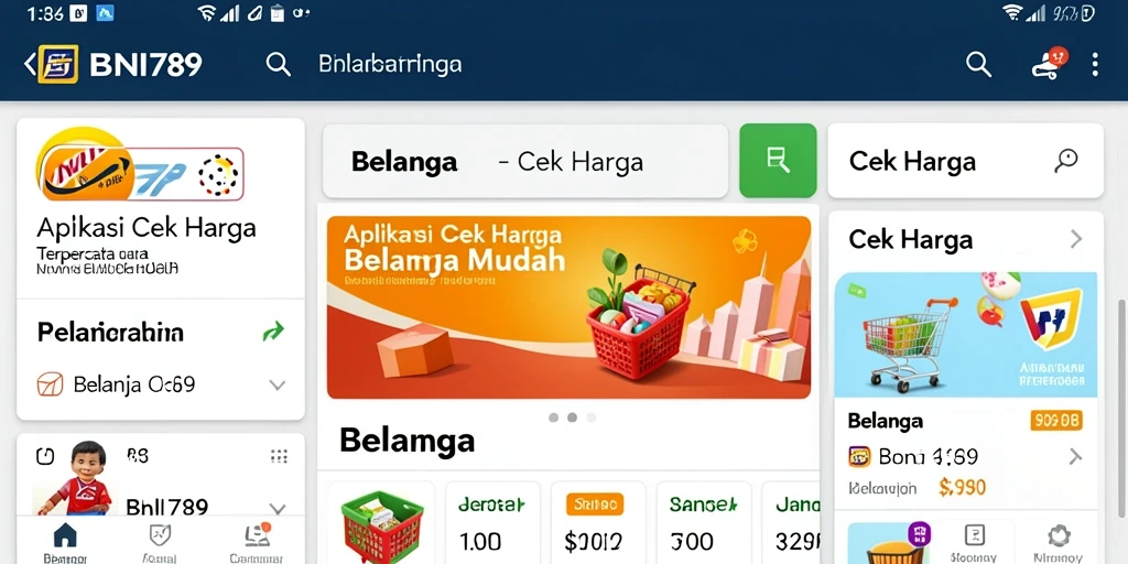 Antarmuka BNI789 menampilkan daftar harga berbagai produk dengan jelas.