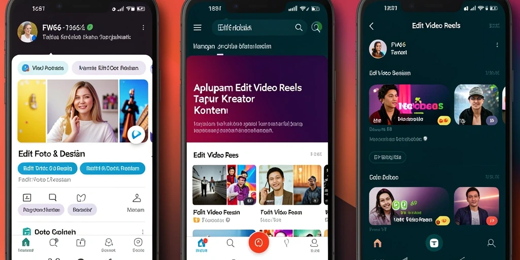 Tampilan antarmuka FW66 yang intuitif dan fungsional untuk Edit Video Reels.