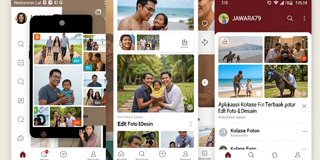 Tampilan antarmuka utama JAWARA79 untuk membuat kolase foto yang kreatif.