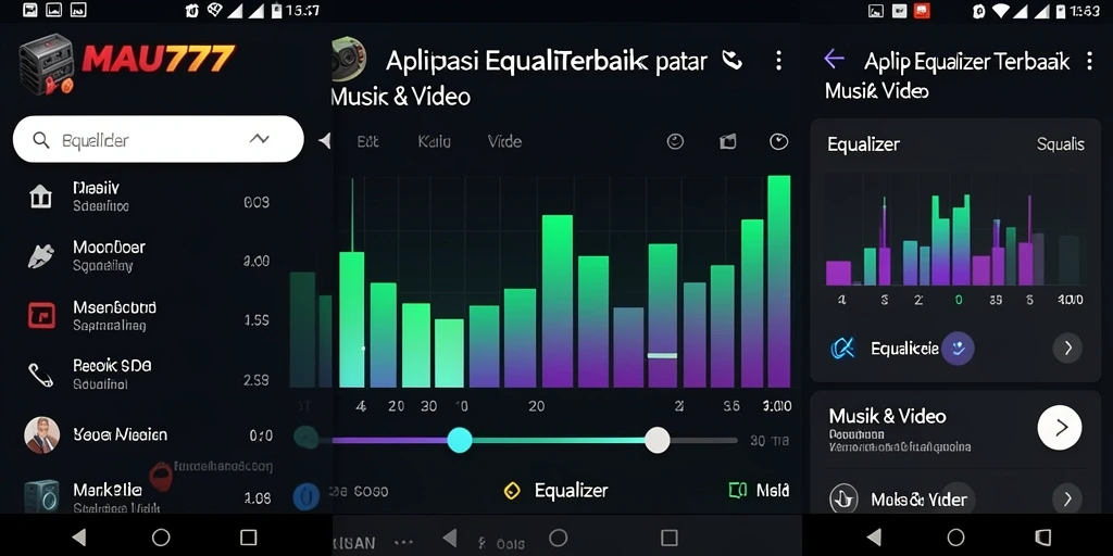 Antarmuka MAU777 yang modern dan intuitif untuk pengaturan Equalizer.