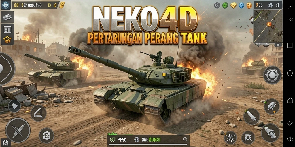 Tampilan antarmuka <strong>NEKO4D</strong> dalam pertempuran tank yang seru dan mendebarkan.