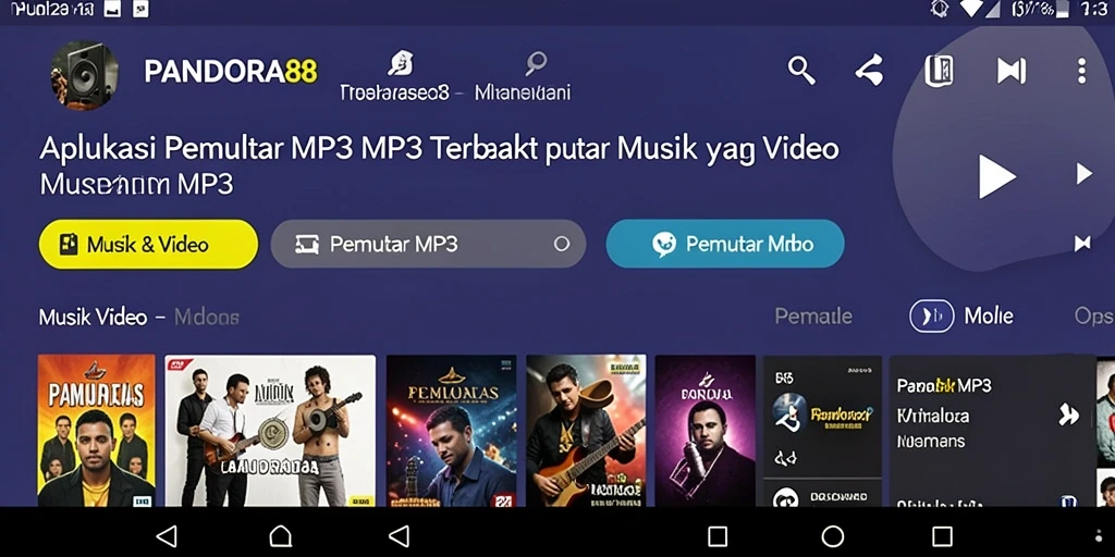 Antarmuka PANDORA88 yang sederhana dan fungsional untuk pemutar MP3.