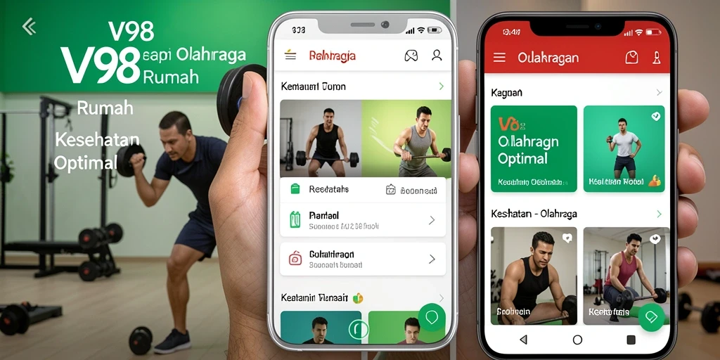 Antarmuka aplikasi V98 yang user-friendly dan beragam pilihan latihan.