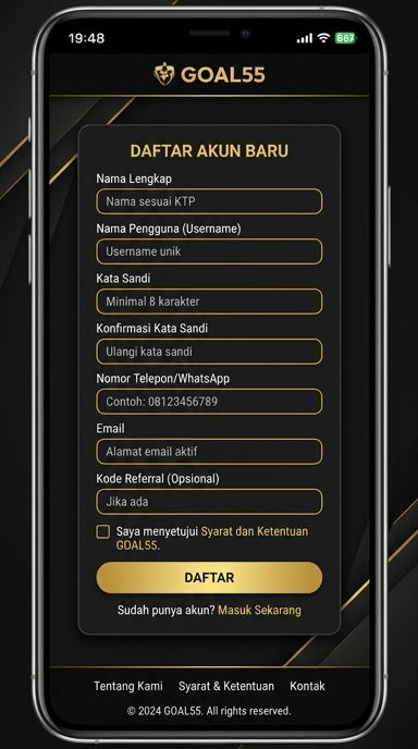 Panduan Membuat Akun Baru di goal55